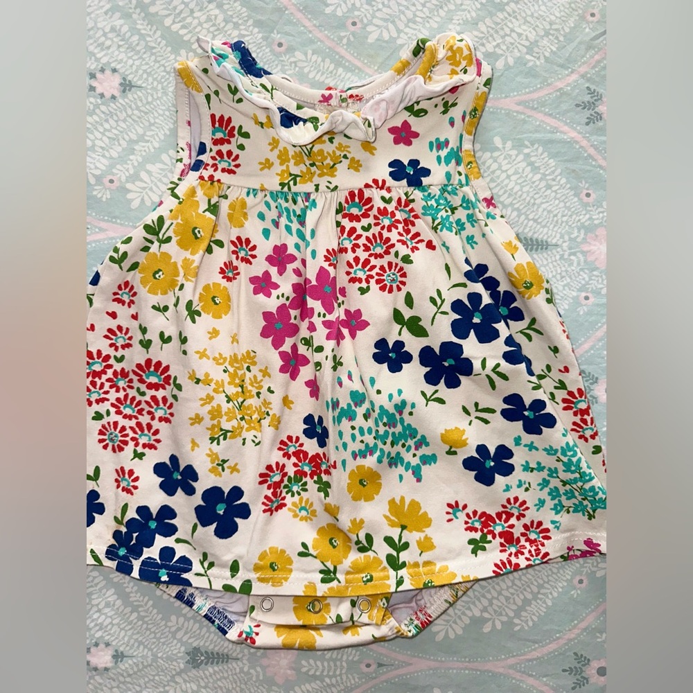 Floral Stitchy Fish Romper